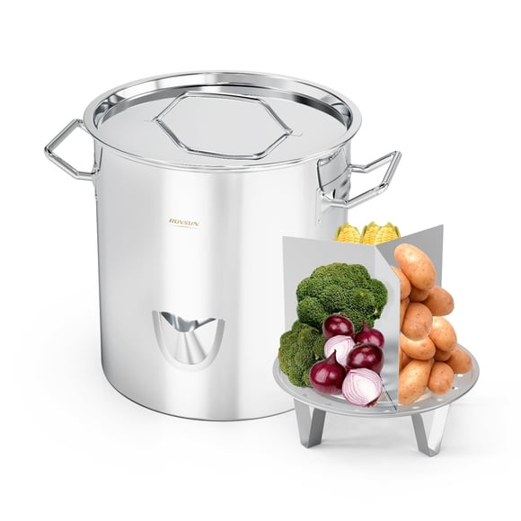 Vaporizador para tamales ROVSUN de acero inoxidable de 20 cuartos de galón con divisor