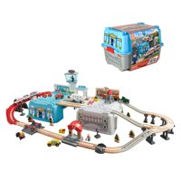 Set De Tren De Juguete De Madera Hape Super Cityscape Con City Scenes 3+