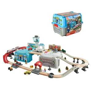 Set De Tren De Juguete De Madera Hape Super Cityscape Con City Scenes 3+