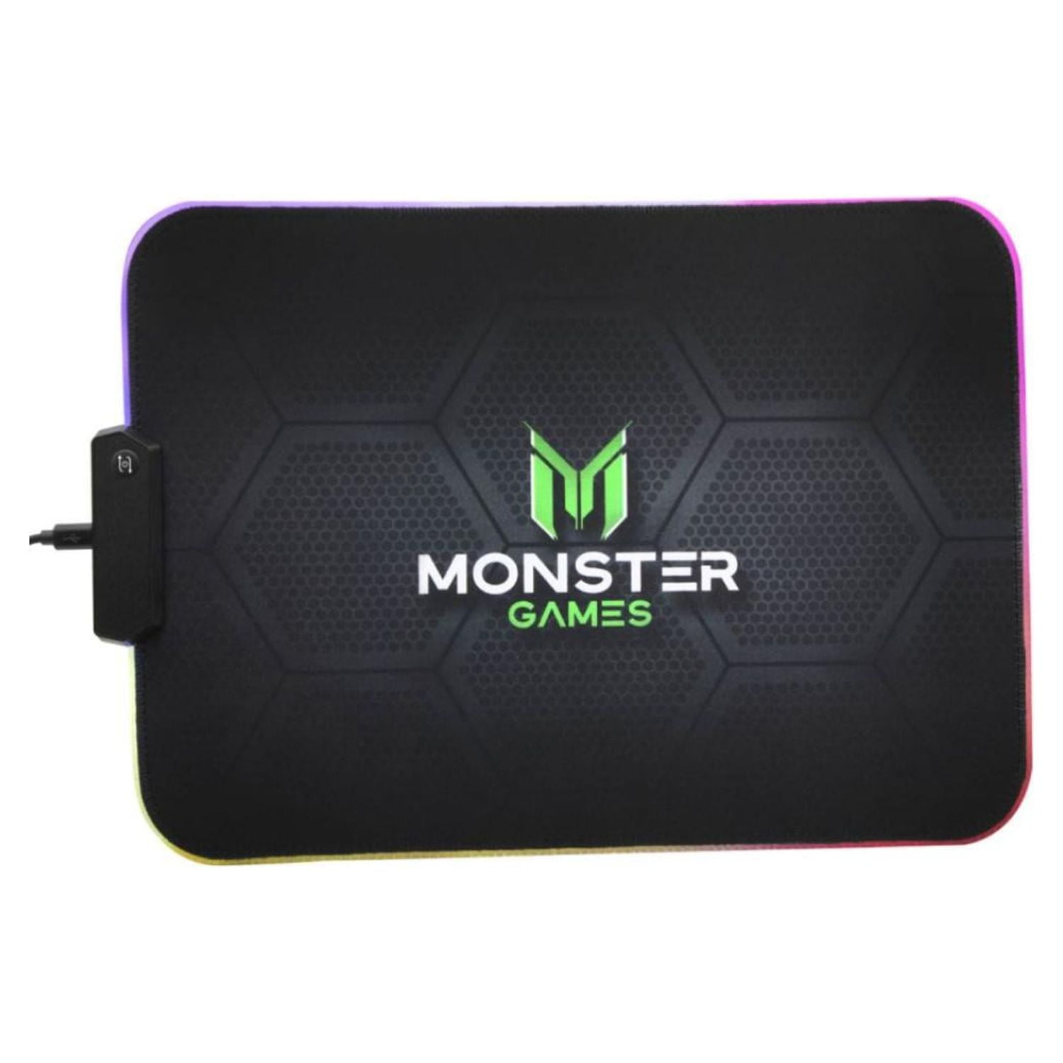 Monster Games - Mousepad Gamer Usb Rgb 35x25cm Negro Speed