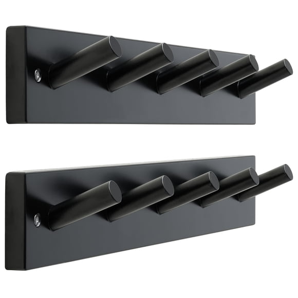 Perchero SKOLOO de madera para montar en la pared, 5 pinzas, bambú, negro
