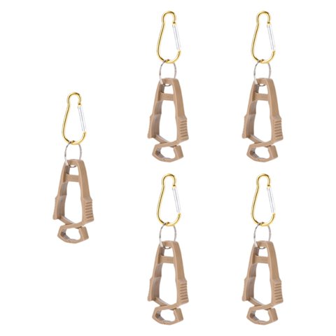 Ioensy - 5X Clip Para Guantes De Exterior Clip Anticaída Para Construcción Al Aire Libre Color Caqui