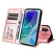 thumbnail image 4 of Funda tipo cartera FOXDOCK para Samsung Galaxy M55 5G , diseño girasol en relieve, cuero PU, cierre magnético, soporte y tarjetero, 4 of 5
