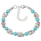 thumbnail image 1 of Vintage Butterfly Bracelet with Natural Turquoise and Silver Beads - Perfect Wedding Gift for Women and Girls, 1 of 4