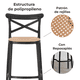 thumbnail image 2 of Pack 2 Taburete Piso Bar O Terraza Apilable 75cm Crossback Danubio Venhoouse Negro, 2 of 8