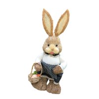 Bothyi - Estatuilla De Conejito De Pascua De Paja, Decoración De Pascua De Dibujos Animados Para Patio, Escritorio, Dormitorio, Estilo E