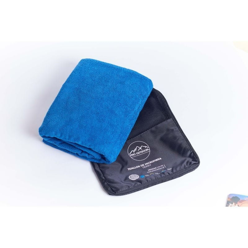 Pro Outdoor - Toallón Microfibra Terry Azul