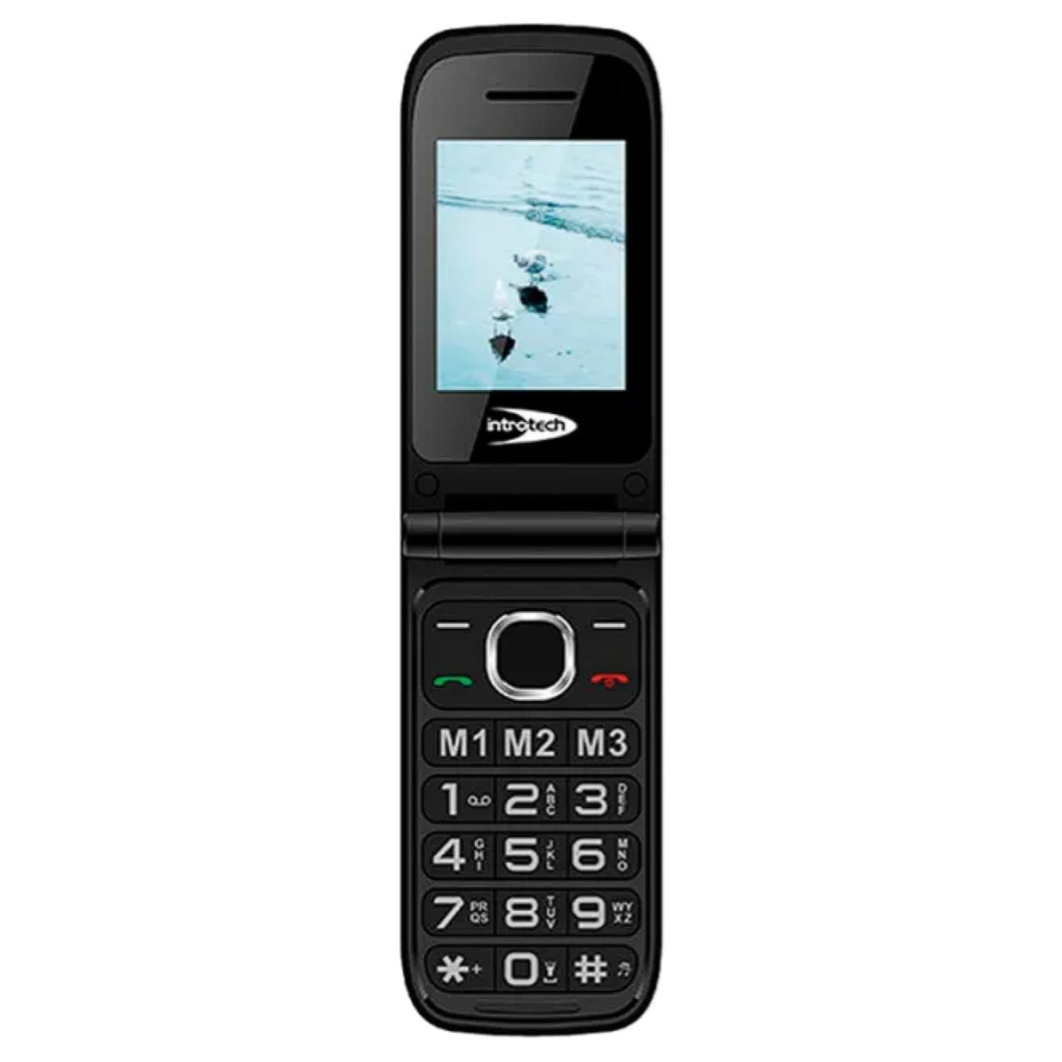 Introtech - Telefono Senior Tipo Almeja 4g Rojo Clamshell