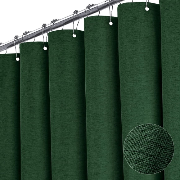 Cortina De Ducha De Tela Extralarga 182 X 214 Cm Verde Esmeralda