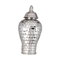 Magideal - Temple Jar-Tarro De Cerámica Para Jengibre Con Tapa, Adorno De Colección De Gres Para Fiesta De Oficina, Organizador De Almacenamiento De Tarro De Jen Plata