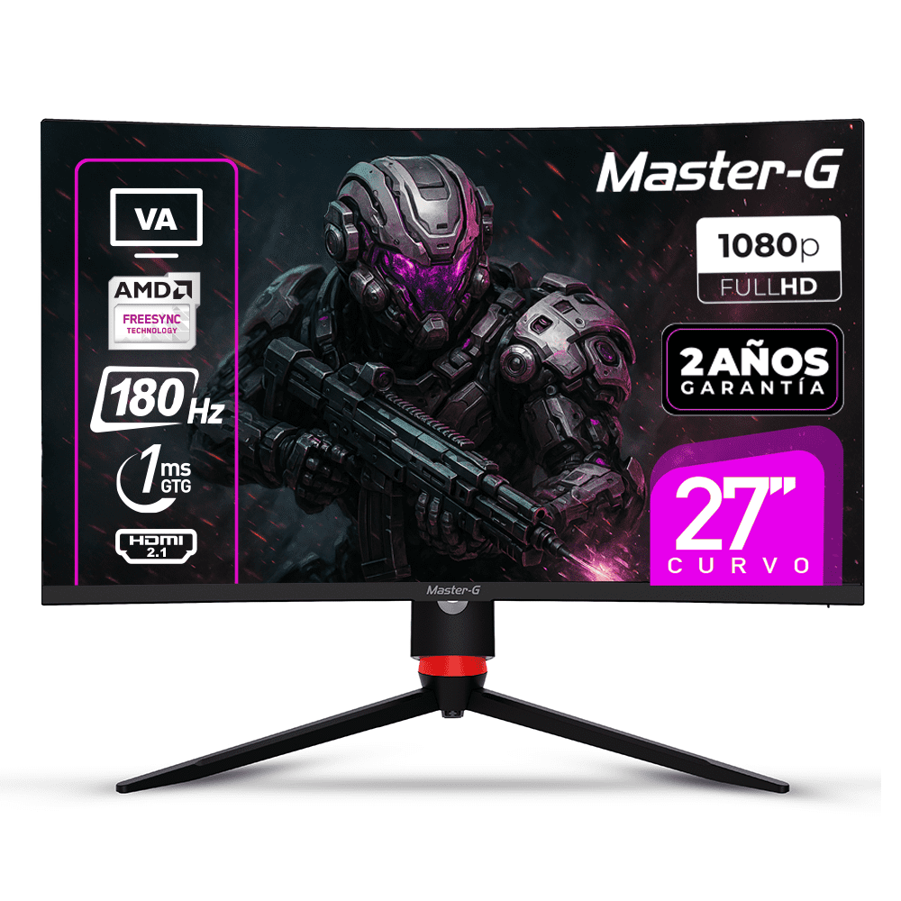 Master-g - Monitor Gamer 27" Curvo Fhd 1080 Va 180hz 1ms Mgmg2740c
