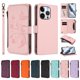 thumbnail image 3 of Funda Cartera Mariposa para [iPhone 16 Pro] con Soporte y Cremallera Rosa, 3 of 6