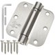 thumbnail image 1 of Cauldham (2 unidades) Bisagra de resorte auto‑cerrante de alta resistencia de 3‑1/2" con esquinas de radio 5/8", certificada UL - Níquel satinado, 1 of 7