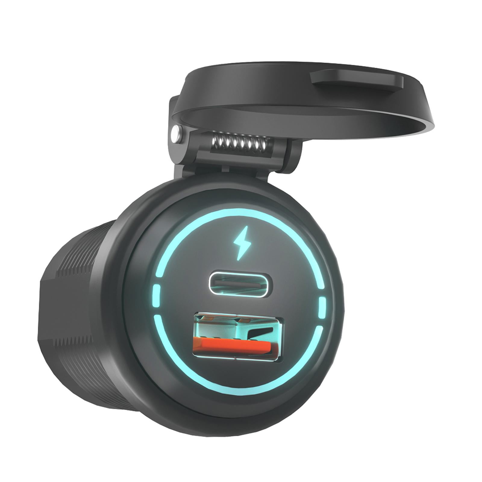 Magideal - Enchufe De Cargador Usb Modificado Pd Tipo C + Qc 3.0 Para Carro De Golf De Barcos