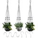 thumbnail image 1 of Colgador de macramé para plantas RIFNY, 89 cm, paquete de 3 ganchos grises, 1 of 8