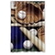 thumbnail image 1 of Cortina de ducha con diseño de béisbol, guante, bate y béisbol, con ganchos, tamaño 48 x 72 pulgadas., 1 of 3