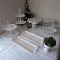 Ventitas Candy Bar - Set 8 Piezas Candy Bar (Porta Torta, Porta Cupcake, Bandeja, Florero)