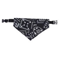 Ioensy - Gato Cuello Bufanda Bandana Accesorios Pañuelo Corbata Perros Medianos Grandes Negro