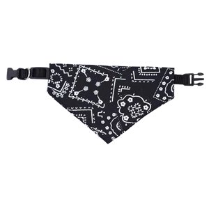 Ioensy - Gato Cuello Bufanda Bandana Accesorios Pañuelo Corbata Perros Medianos Grandes Negro