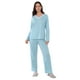 thumbnail image 1 of Pijama Mujer Largo Encaje Verde Agua Corona, 1 of 5