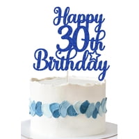 Decoración Para Tartas Decoburst Con Purpurina Azul Para Cumpleaños Número 30