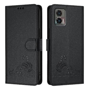 Funda Tipo Cartera Foxdock Para Motorola Edge 30 Neo Con Soporte, Ranuras, Rfid, Diseño De Gato