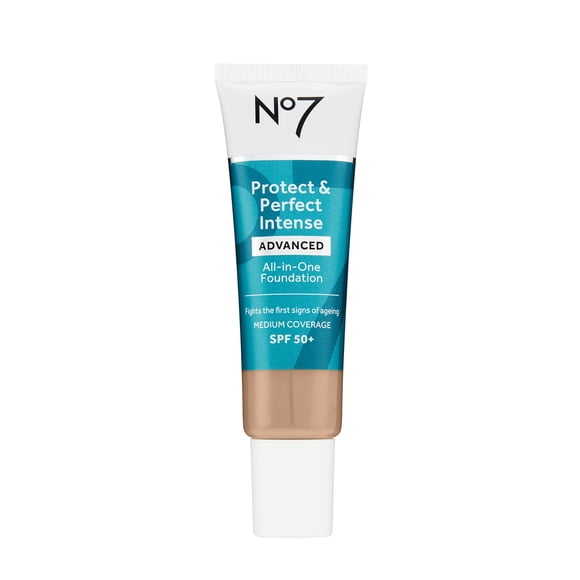 Base de maquillaje No7 Protect & Perfect Advanced, color beige cálido, 30 ml