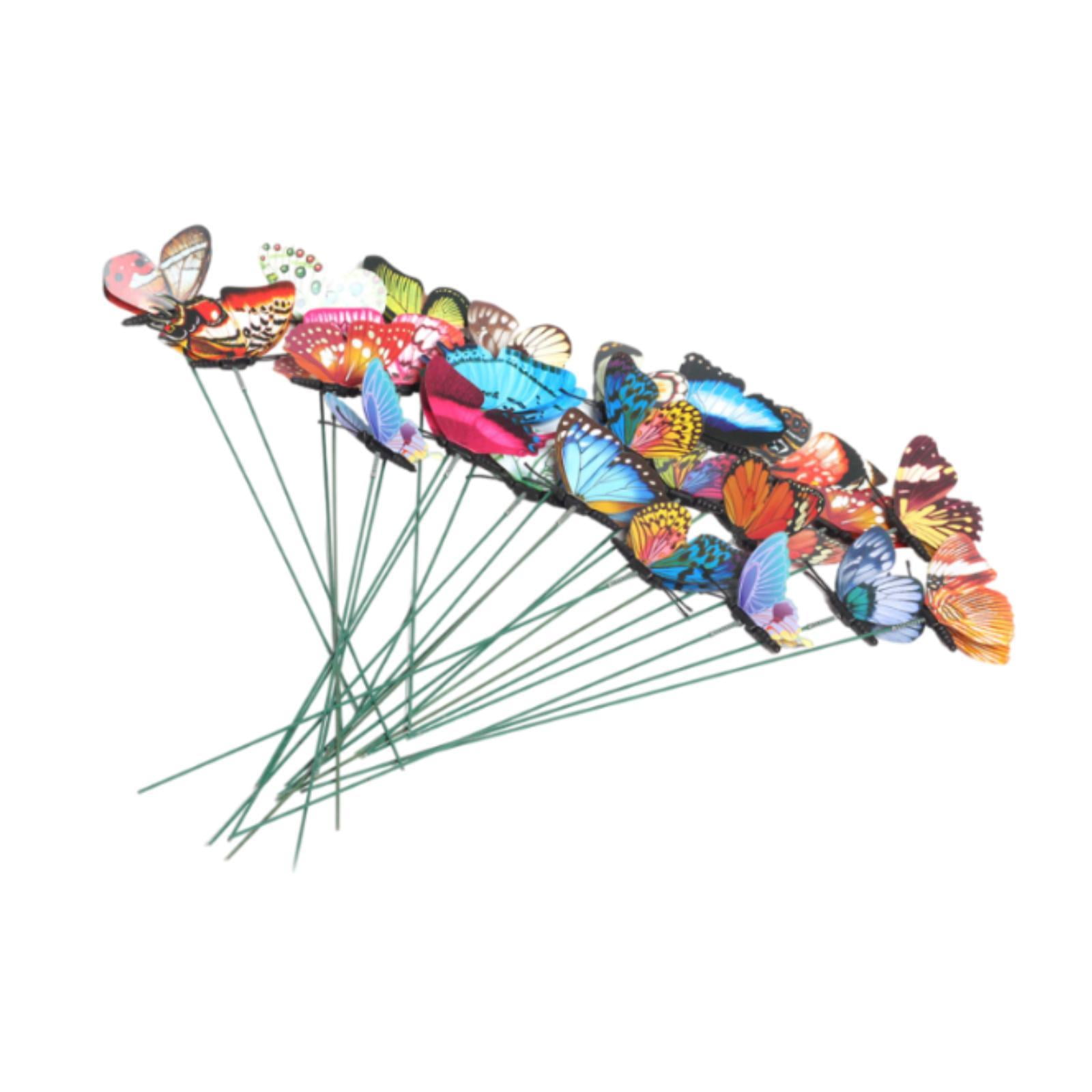 Ioensy - 50x Mariposas Luminosas Estacas De Jardín Adornos De Jardín Para Jardín Porche