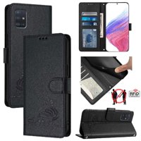 Funda Tipo Cartera Foxdock Para Samsung Galaxy A51 4G Con Soporte, Ranuras, Rfid, Diseño De Gato