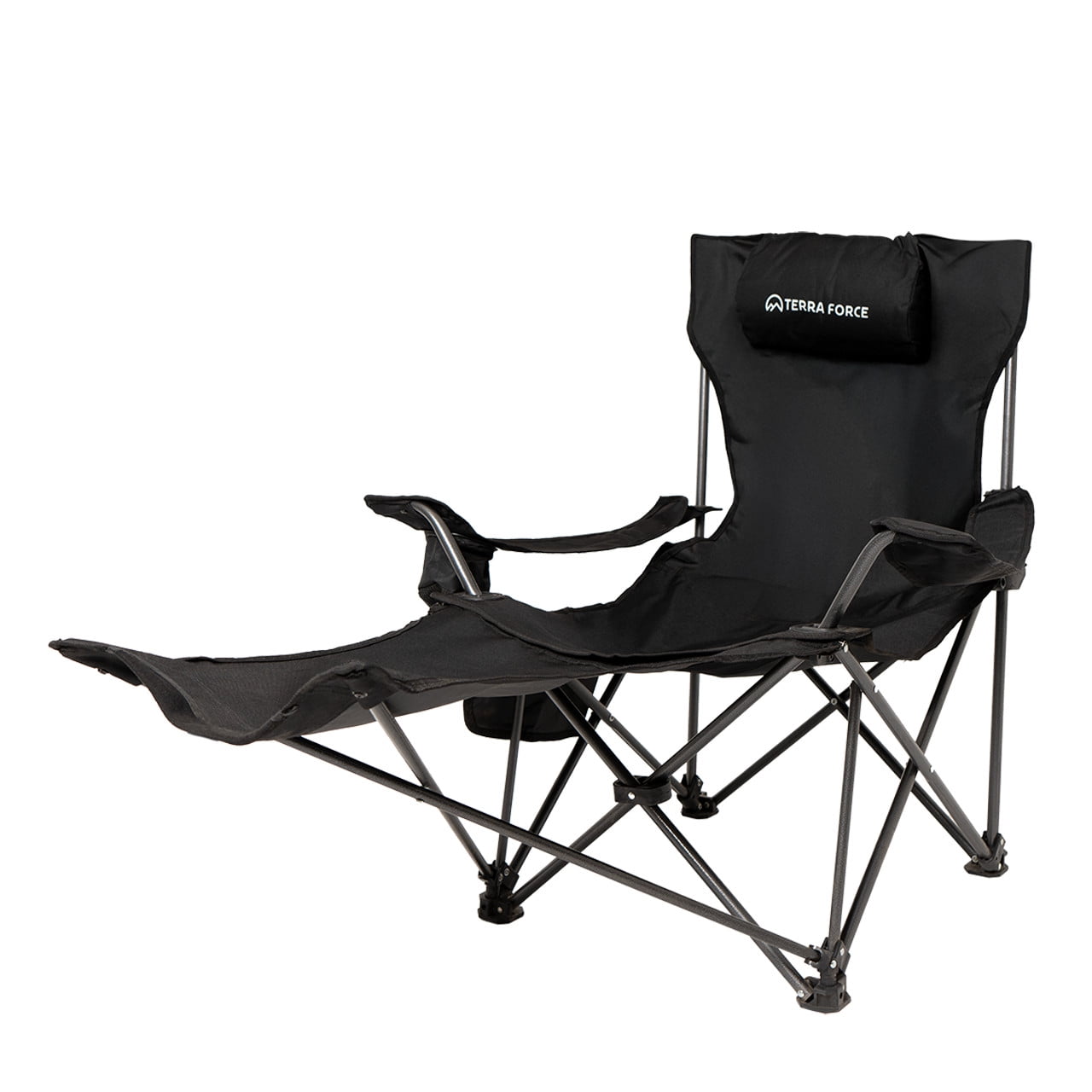 Terra Force - Silla Plegable Camping Con Apoya Brazos Y Pies Premium