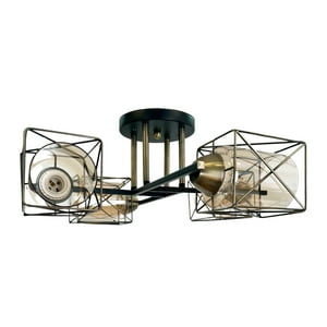 Hb Importaciones - Lámpara De Techo Geométrica Pantalla Vidrio Porta 4Xe-27 Incluye Ampolleta Cálida