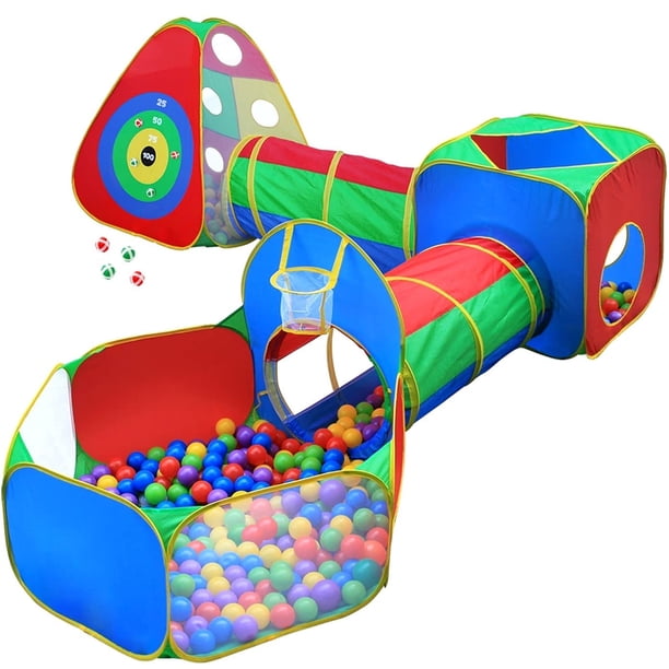 Set de 5 piezas de carpa con piscina de pelotas y túnel para niños