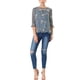 thumbnail image 2 of INSPIRE CHIC Camisas de Mujer de Manga 3/4 Blusas de Chifón Floral Gris Azul-Blanco Floral S, 2 of 7