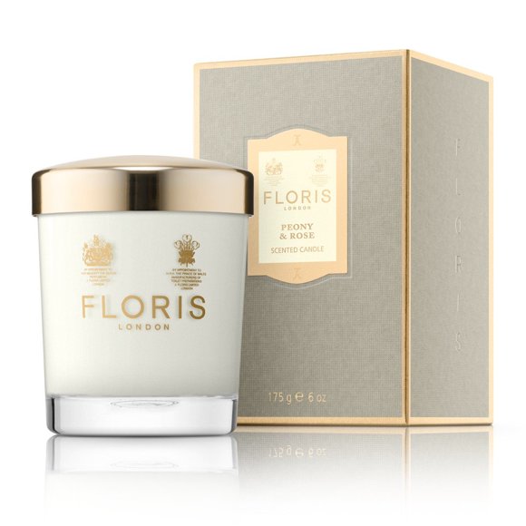 Candle Floris London con aroma a peonía y rosa 175 g