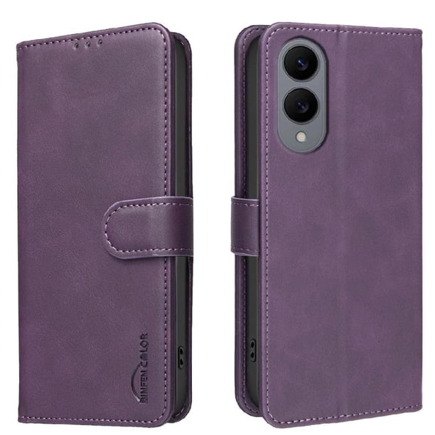 Funda Billetera para Samsung Galaxy S25 Edge Protección RFID y Soporte Ajustable Morado