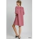 thumbnail image 3 of Saronite Vestido Corto Casual de Punto de Algodón Suave con Cuello Redondo y Manga Corta de Rizo Francés Liso, Bolsillos Laterales Dobles, Color Malva (para Mujer), 3 of 5