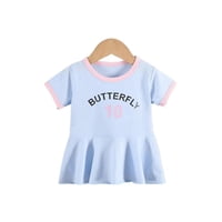 Kivara - Vestido Niña Algodon Verano Manga Corta Butterfly Celeste Celeste 1