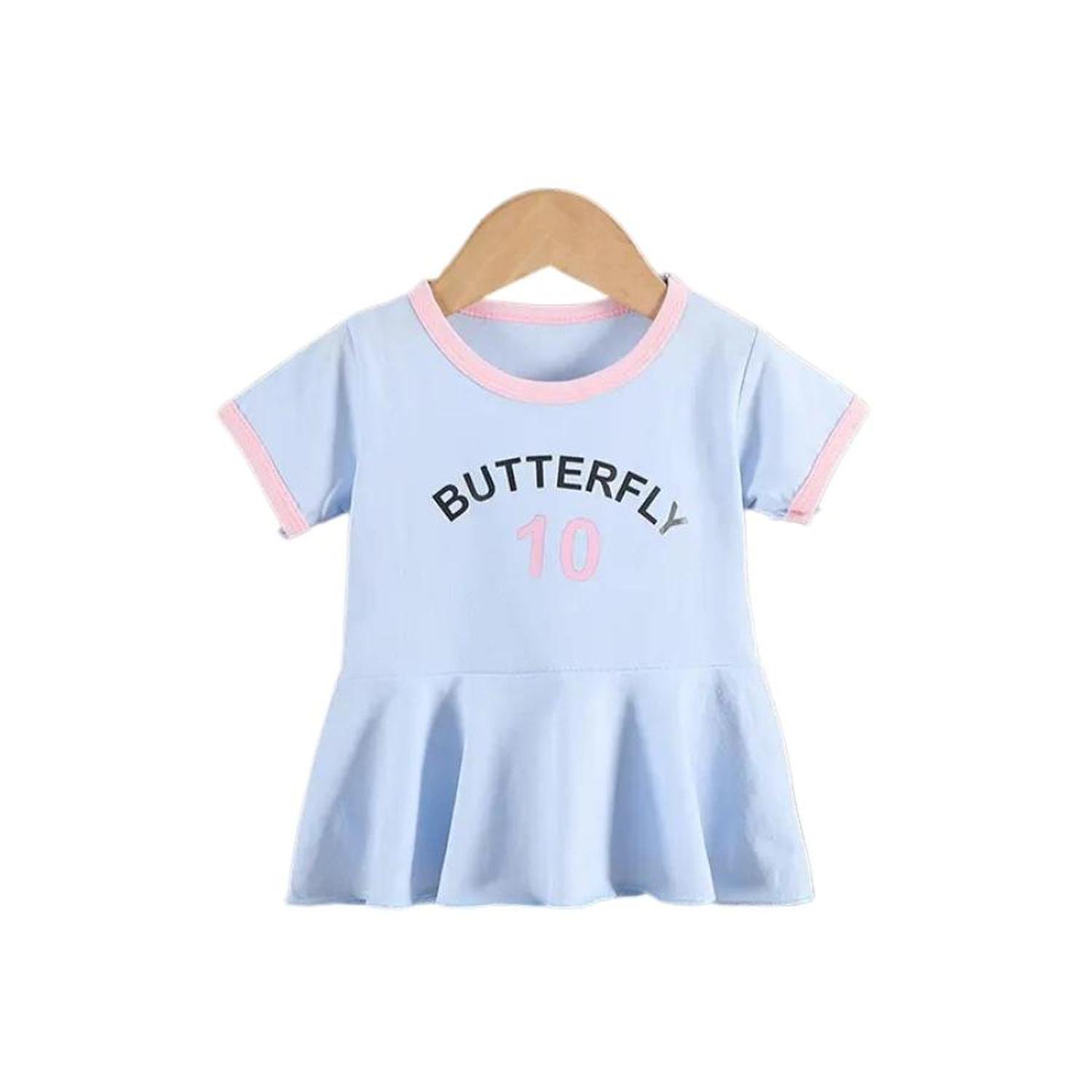 Kivara - Vestido Niña Algodon Verano Manga Corta Butterfly Celeste Celeste 1