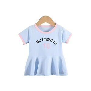 Kivara - Vestido Niña Algodon Verano Manga Corta Butterfly Celeste Celeste 1