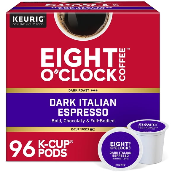 Café Eight O'Clock Dark Italian Roast, 96 cápsulas K-Cup