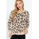 thumbnail image 1 of Saronite Suéter de Invierno de Viscosa Jacquard de Manga Larga con Estampado Animal, Cuello Redondo, Beige/amarillo (para Mujer), 1 of 4