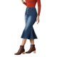 thumbnail image 4 of INSPIRE CHIC Falda de Cola de Sirena para Mujer Vuelta al Colegio para Mujer Maxi Falda de Mezclilla Desgastada Azul L, 4 of 6