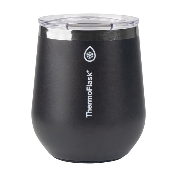 Vaso de vino ThermoFlask, 350 ml, color negro azabache