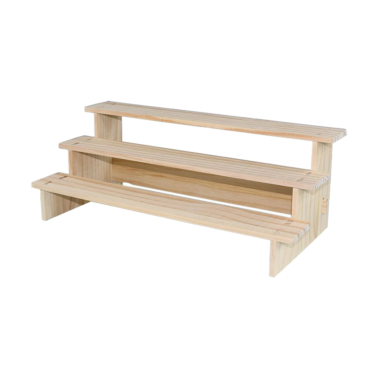 Magideal - Soporte Elevador De Exhibición De Madera, Estante Elevador De Exhibición De Joyería, Soporte De Exhibición De Madera Rectangular Para Dulces, Postres, , 3 Capas 40cm