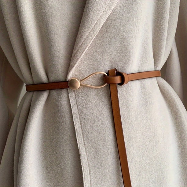 Vintage PU Leather No-Hole Knotted Belt - A Stylish Addition to Your Dress Wardrobe!