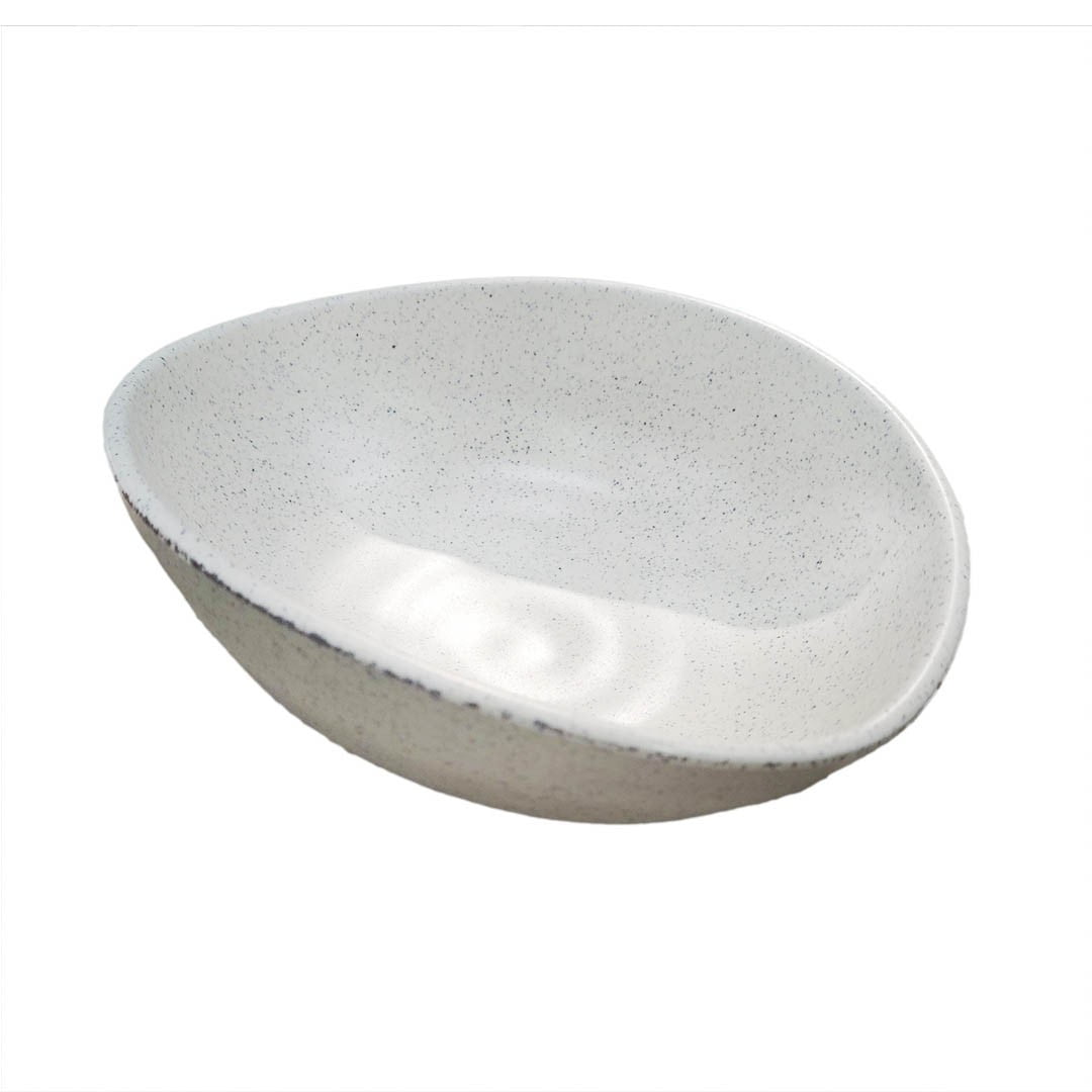 Imahe - Bowl Ovalado Melamina Granito Blanco 1100 Ml