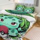 thumbnail image 1 of Bulb_asaur Print Bedding Set Pattern Duvet Cove Set 3 Pieces 1 Quilt Cover And 2 Pillowcases for Women Men Teens, 1 of 5