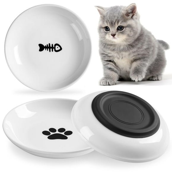 Cuenco de comida para gatos WROSWT Healthy Ceramic para gatos de interior, paquete de 3