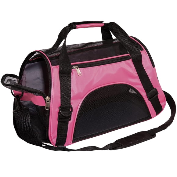 Transportín para mascotas MuchL con lados blandos para gatos pequeños y medianos y perros, color rosa