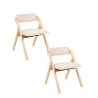 Klik Muebles - Pack De 2 Sillas Betlahem De Madera Plegable Acolchada - Beige